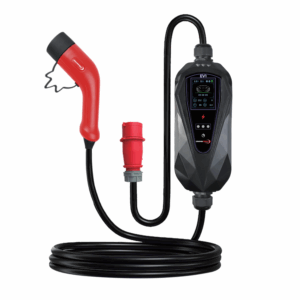 EV-1 Vehicle Charger by Lemania Energy – portable 11 kW smart EV charger with LED display and Type 2 connector